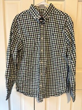 Vineyard Vines Green and White Gingham Button-Down Shirt